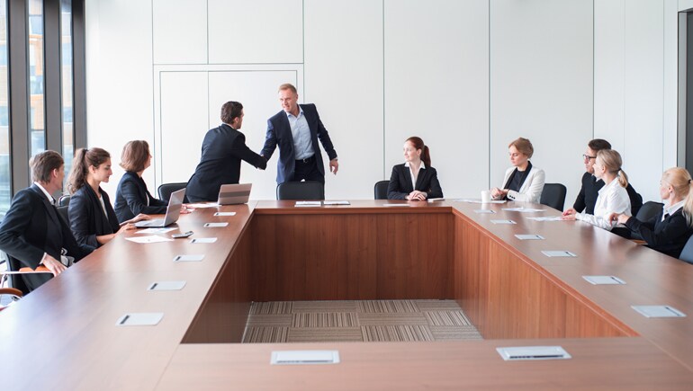 Photo montrant une salle de conférence