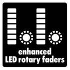 Retour visuel instantané et précis grâce aux faders rotatifs à LED.