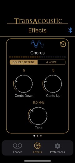 Menu Effets – Paramètres de Chorus
