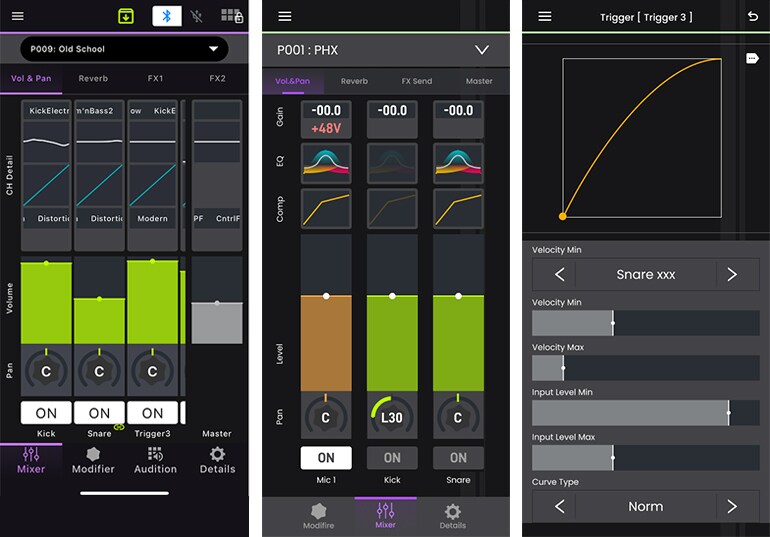 L'écran de l'application EAD Touch affichant les réglages détaillés.