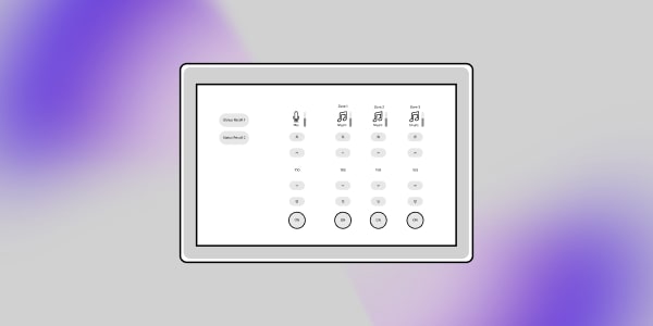 Touchscreen control device icon with aura