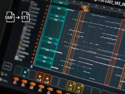 PSR-E483 - Image de présentation de l'application MIDI Song to Style