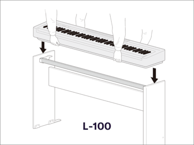 A diagram showing two people setting the P-145 on the optional stand