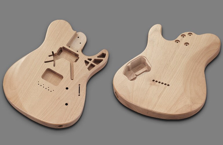 Forme du corps de la Pacifica SC Professional avec traitement des fentes et de la chambre