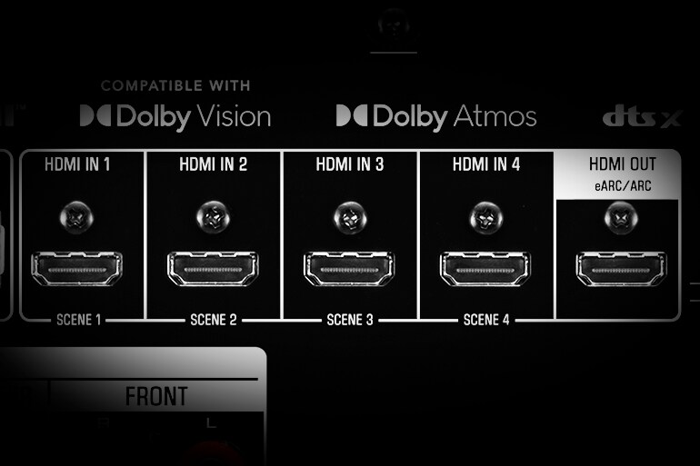 Les ports HDMI du RX300A.