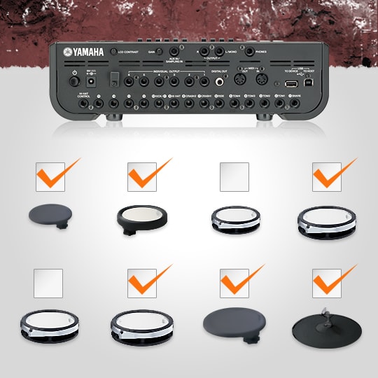 Yamaha Batterie électronique DTX582K Kit complet - stand hi-hat et pad de  grosse caisse KP100
