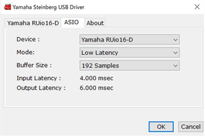 2. Click the ASIO tab on the window below and change Buffer Size to a value larger than the current value.